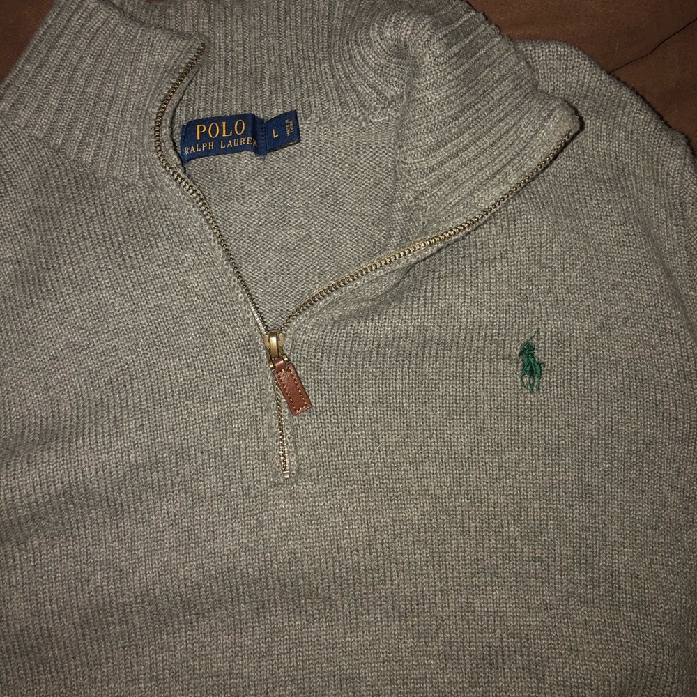 Gray Polo Ralph Lauren 1/4 ZIP Pullover